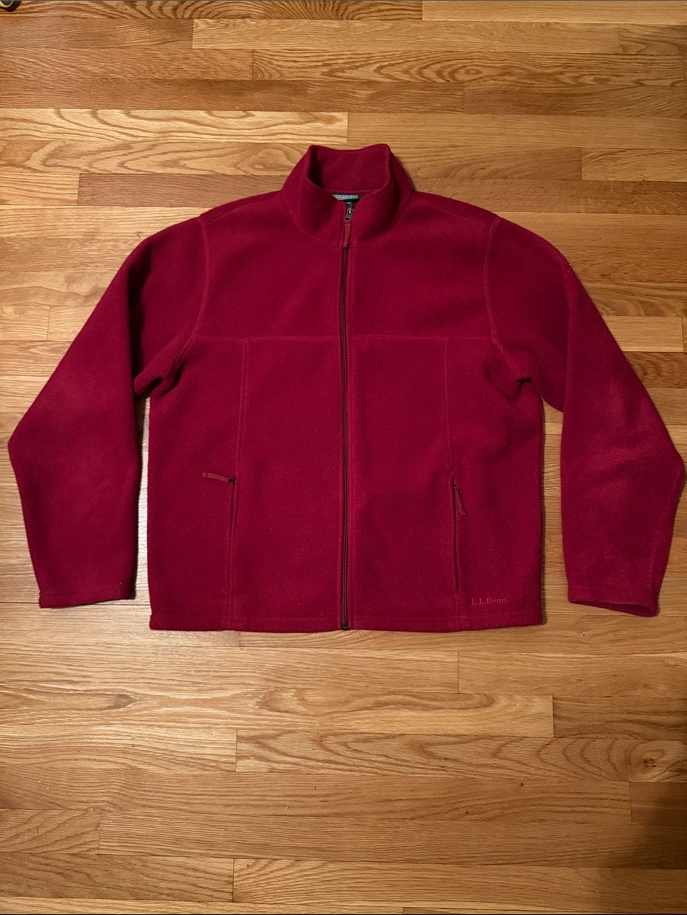 L.L. Bean Men's Full-Zip Fleece Jacket - Burgundy/red